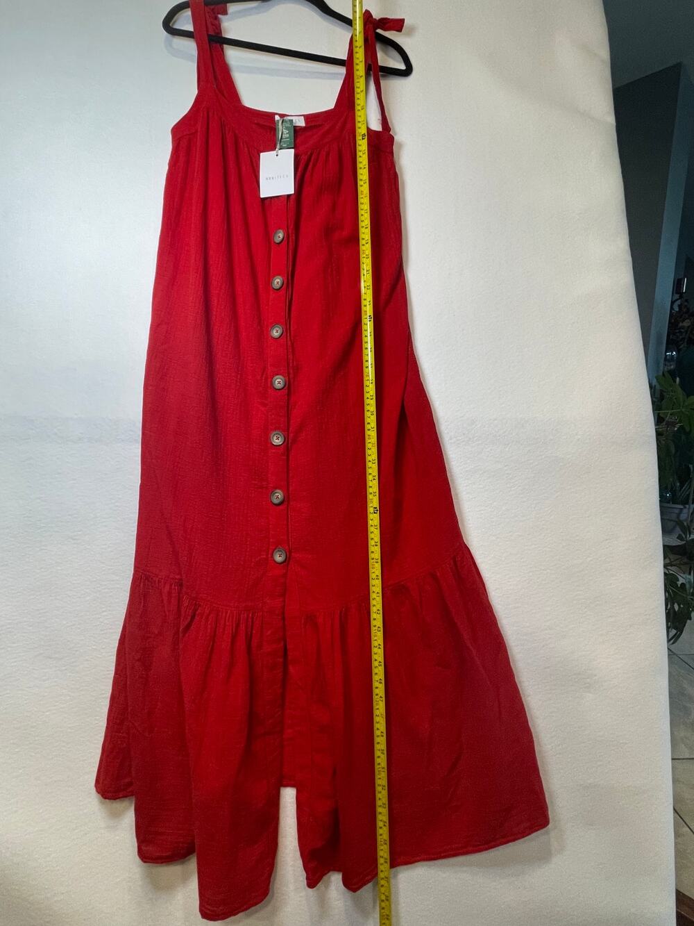 Arkitect Rust Red Tiered Boho Midi Dress Womens Sz XL Feminine Summer NWT